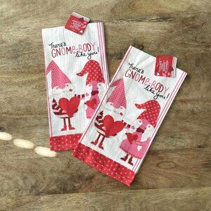 5/$20 NEW 2Pk Valentine Gnome Kitchen Towels